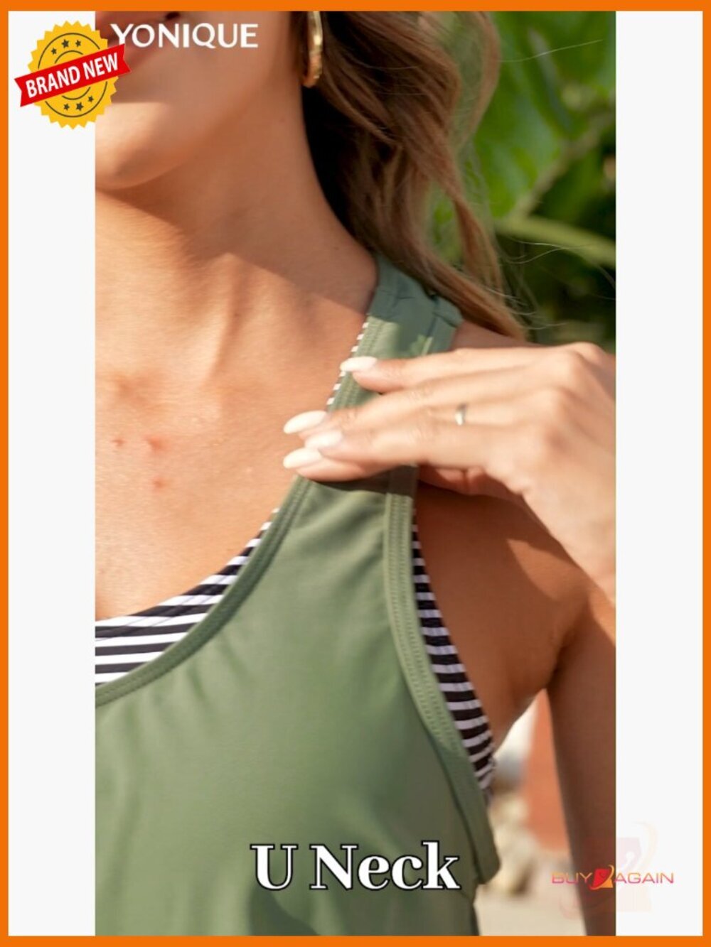 3 Piece Tankini Swimsuit with Boyshorts Athletic Swimwear - Picture 7 of 7